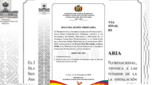 Choquehuanca convoca Asamblea General para garantizar continuidad institucional