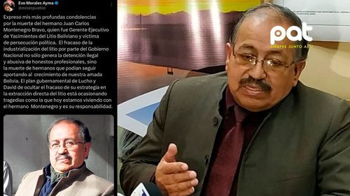 Evo Morales responsabiliza al gobierno por la muerte de exgerente de YLB implicado en presunto desfalco