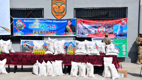 Gobierno boliviano distribuye 108 toneladas de ayuda humanitaria a municipios afectados en La Paz