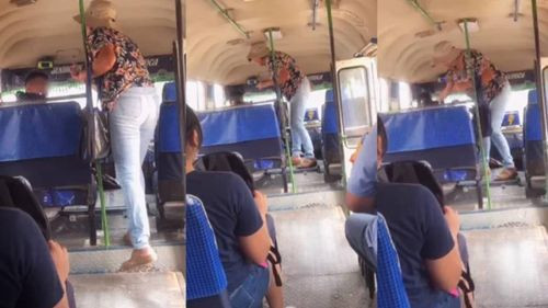 Mujer golpeó en el rostro a chofer de micro en Santa Cruz