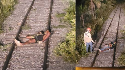 Hombre ebrio se queda dormido en las vías del tren y es rescatado de milagro