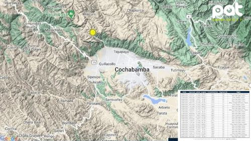 Sismo de 4° Sacude Quillacollo, Cochabamba