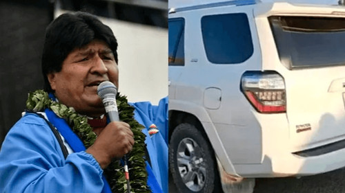 Investigación policial sobre el auto de lujo utilizado por Evo Morales en marcha