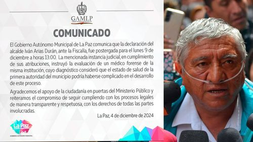 Alcalde Arias suspendió su declaración por salud 